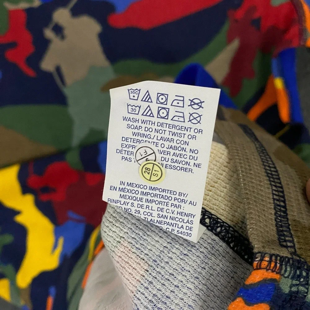 Polo Ralph Lauren Thermal Shirt Mens Medium Camo‎ Pony Waffle Knit Pajama Sleep
